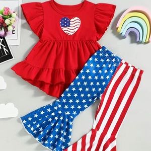 Boutique 4th of July ruffle outfit! America fireworks holiday